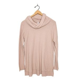 BP. Nordstrom Blush Pink Waffle‎ Knit Cowl Neck Sweater Top XS